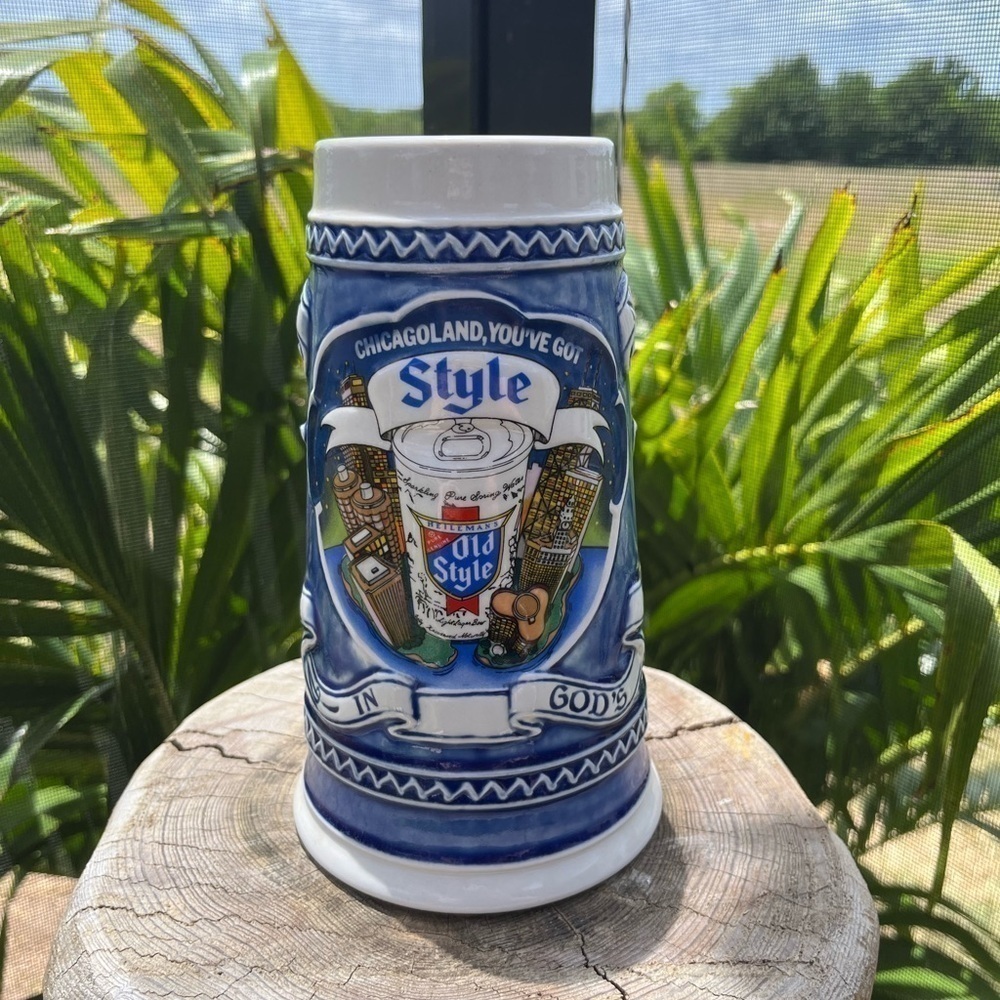Vintage 1982 Heileman Brewery Old Style Beer Stein Chicagoland You've Got Style